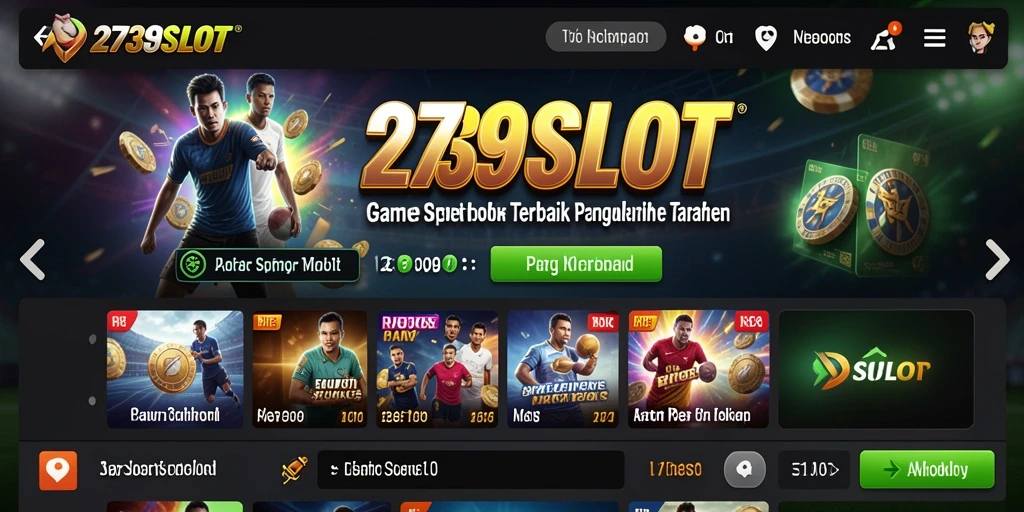 Tangkapan layar utama 2739SLOT menampilkan antarmuka taruhan olahraga yang menarik.