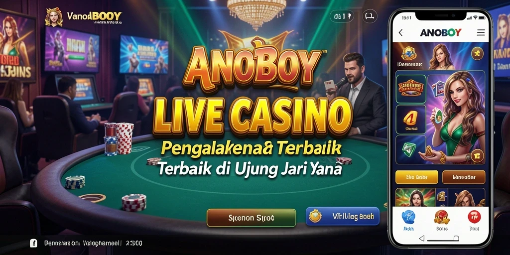 Screenshot gameplay ANOBOY yang menampilkan suasana Live Casino yang mengasyikkan.
