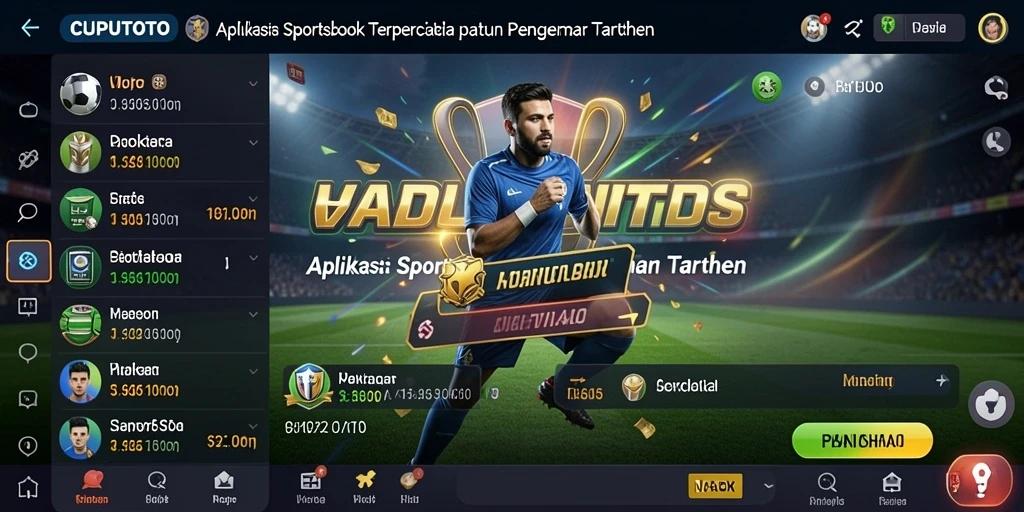 Tampilan utama CUPUTOTO yang menampilkan berbagai pilihan taruhan olahraga.