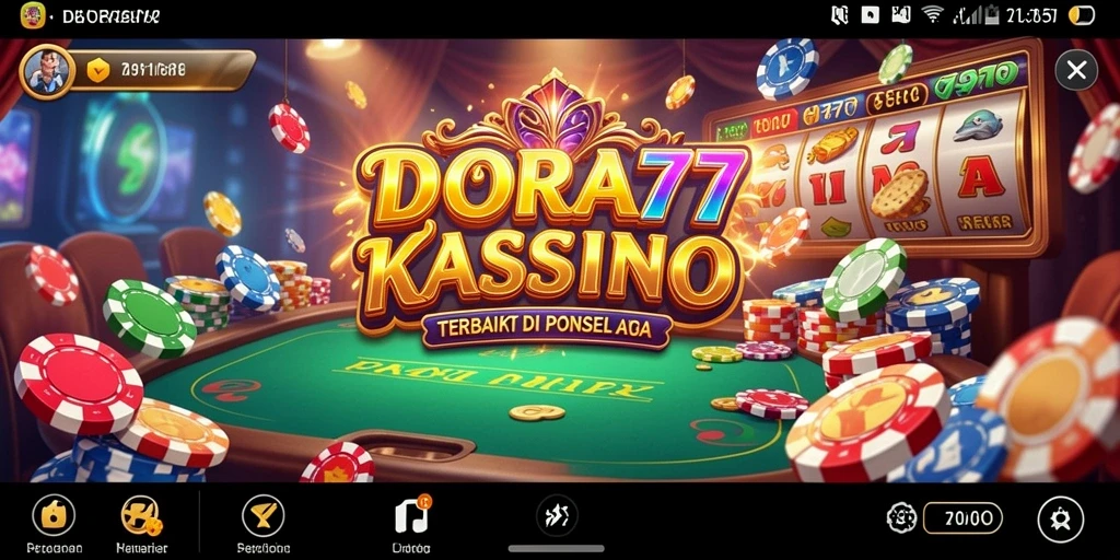 Screenshot DORA77 menampilkan gameplay kasino yang seru.