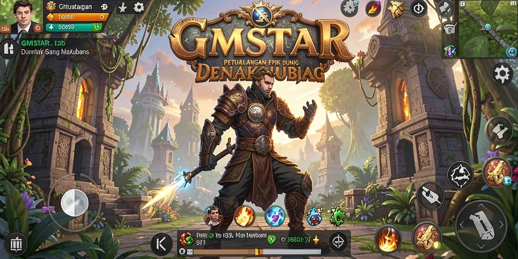 Screenshot GMSTAR menampilkan aksi mendebarkan dalam dunia petualangan.