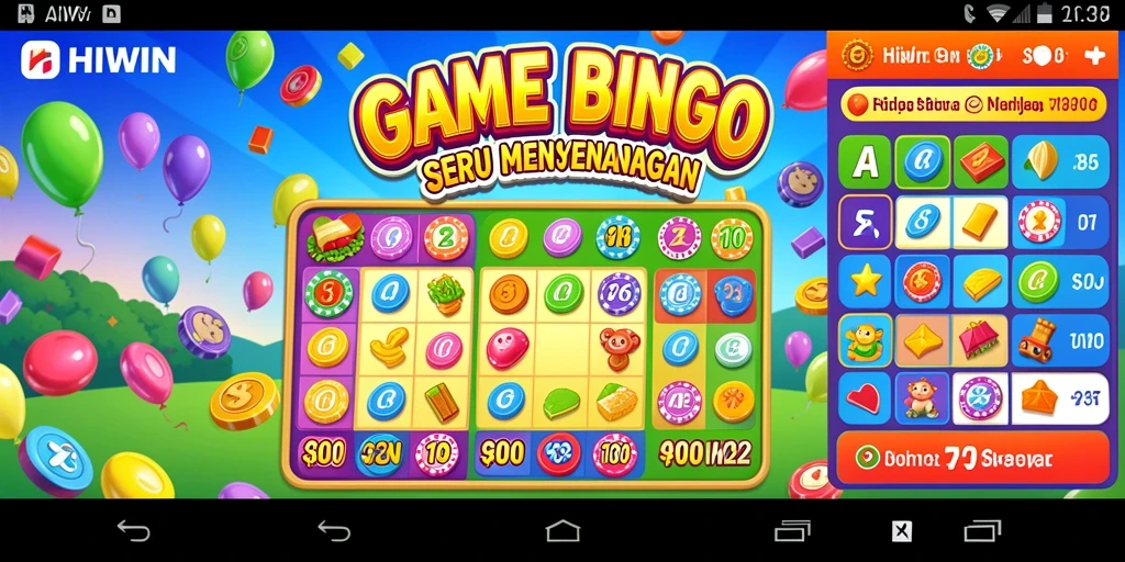 Tampilan gameplay Bingo di HIWIN yang menarik dan interaktif.
