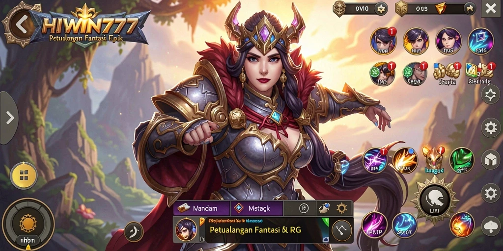 Gameplay seru dalam HIWIN777 dengan karakter RPG yang menawan.