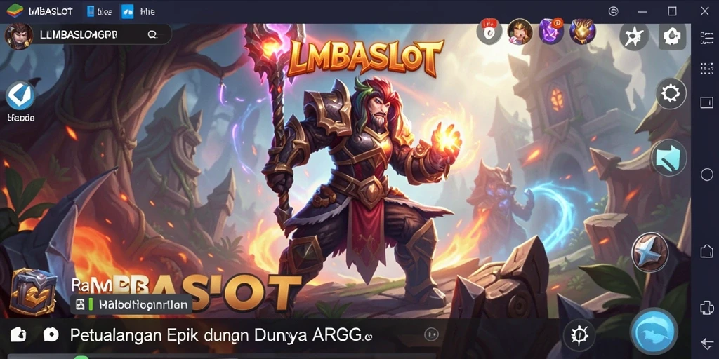 Tampilan gameplay mendebarkan dalam dunia fantasi ARPG LMBASLOT.