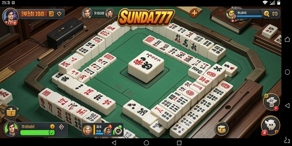 Tampilan gameplay SUNDA777 menampilkan aksi mencocokkan ubin Mahjong.